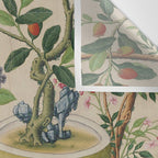 Antique 18th Century Chinoiserie Camellia Fruit Garden Wall Tapestry Gallery Image 3