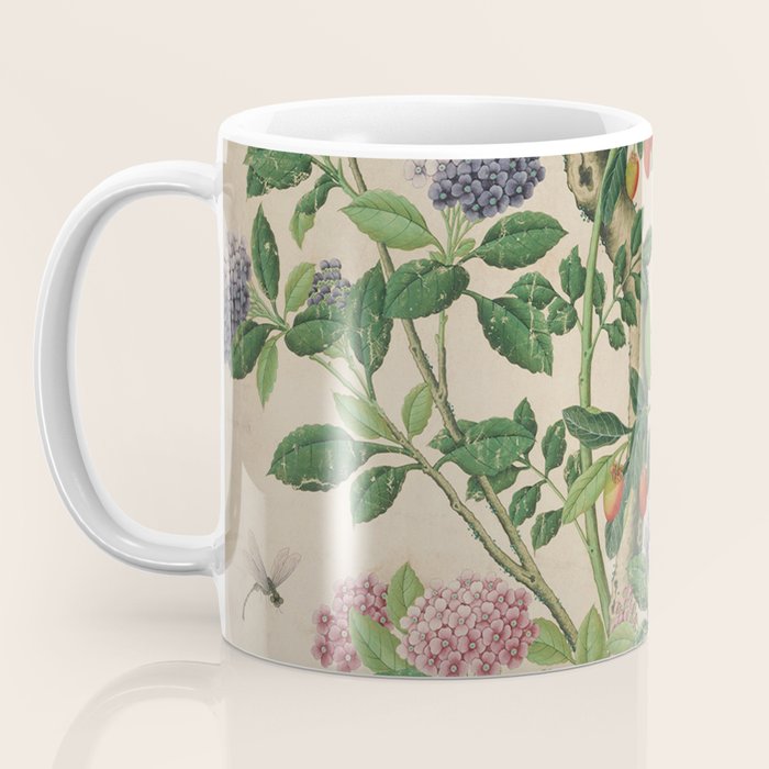 Antique 18th Century Chinoiserie Camellia Fruit Garden Coffee Mug Gallery Image 3