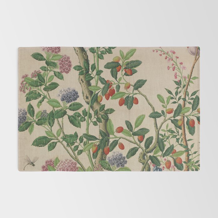Antique 18th Century Chinoiserie Camellia Fruit Garden Rug Gallery Image 2