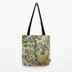 Antique 18th Century Chinoiserie Camellia Fruit Garden Tote Bag Gallery Image 2