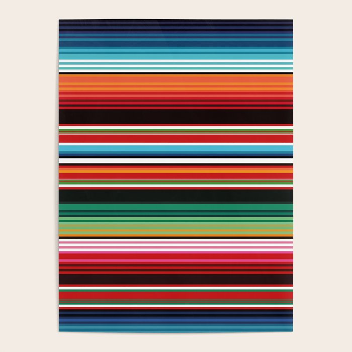 Sarape mexican blanket vibrant southwest modern serape pattern Poster Gallery Image 1