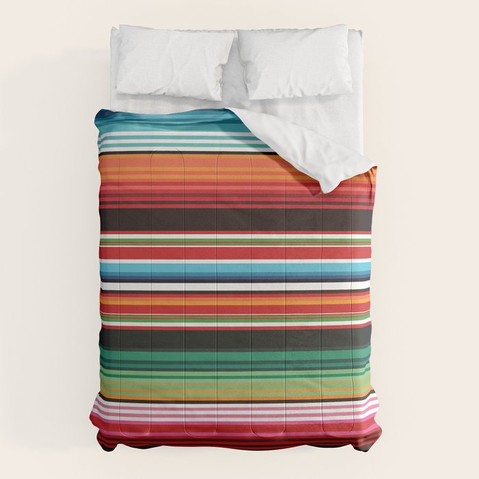 Sarape mexican blanket vibrant southwest modern serape pattern Comforter Gallery Image 6