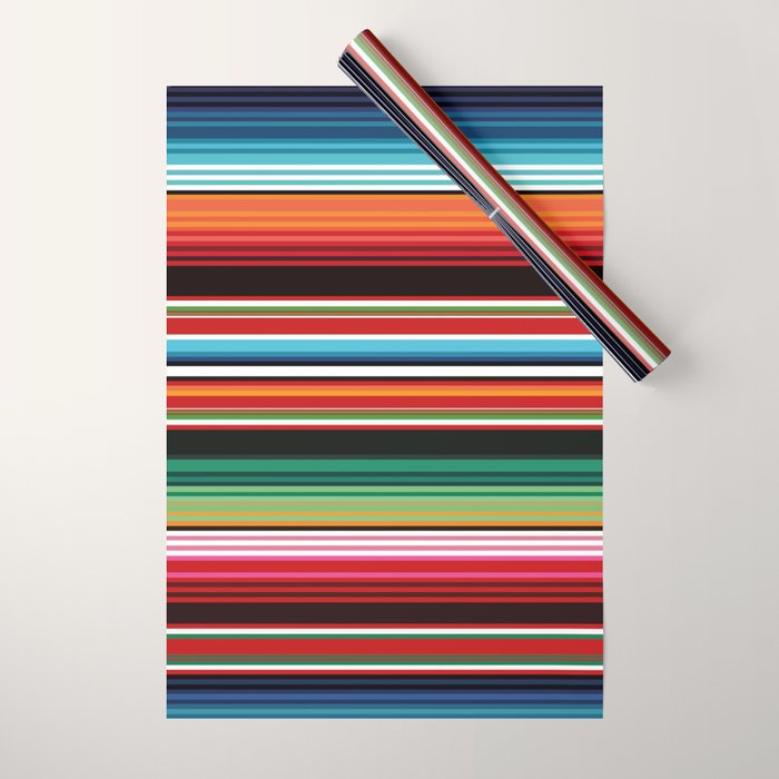 Sarape mexican blanket vibrant southwest modern serape pattern Wrapping Paper Gallery Image 1