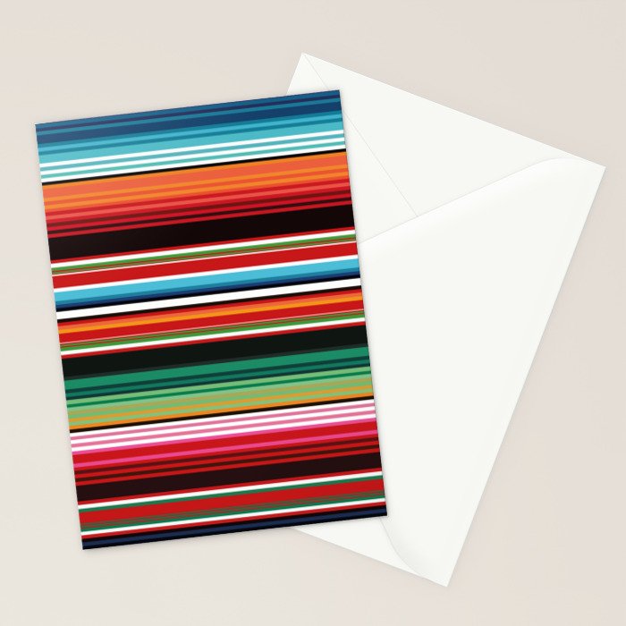 Sarape mexican blanket vibrant southwest modern serape pattern Stationery Card Gallery Image 2