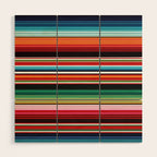 Sarape mexican blanket vibrant southwest modern serape pattern Wood Wall Art Gallery Image 1