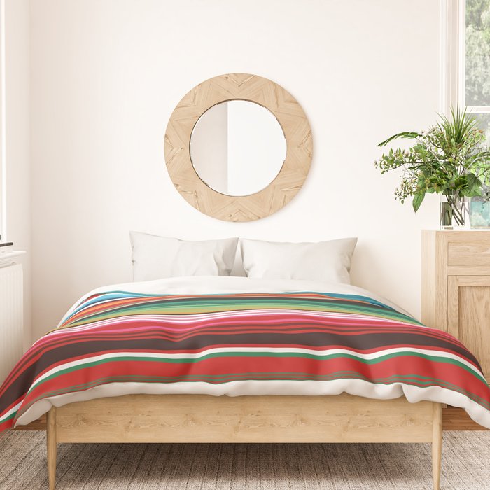 Sarape mexican blanket vibrant southwest modern serape pattern Duvet Cover Gallery Image 3