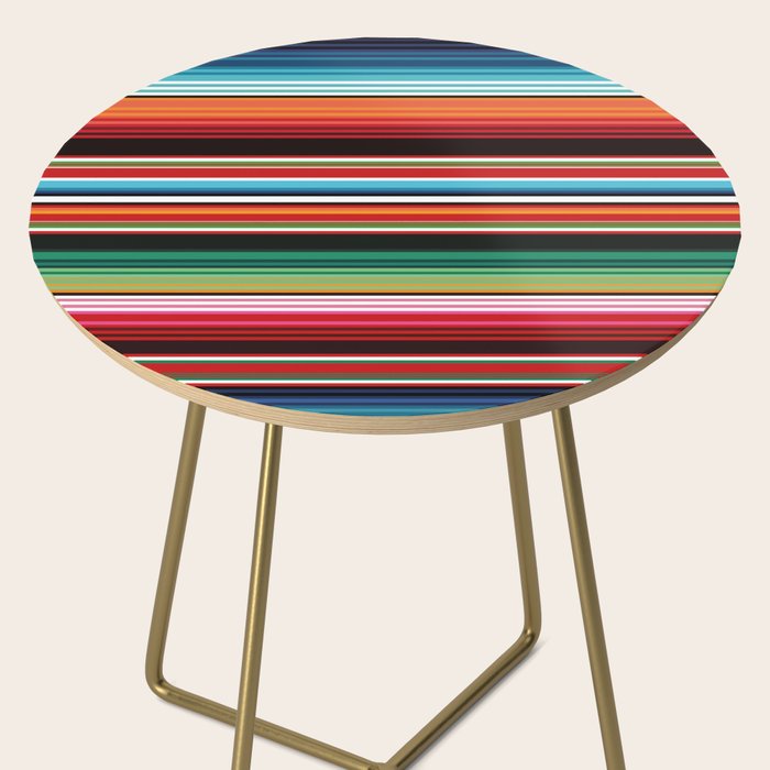 Sarape mexican blanket vibrant southwest modern serape pattern Side Table Gallery Image 2