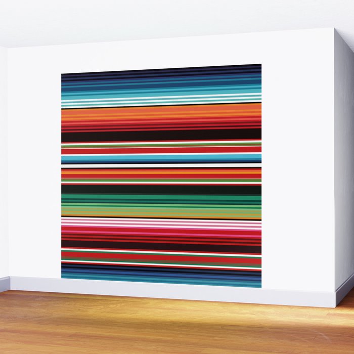 Sarape mexican blanket vibrant southwest modern serape pattern Wall Mural Gallery Image 2