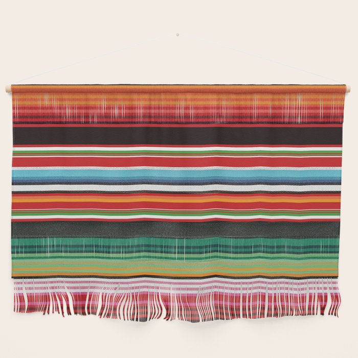 Sarape mexican blanket vibrant southwest modern serape pattern Wall Hanging Gallery Image 1