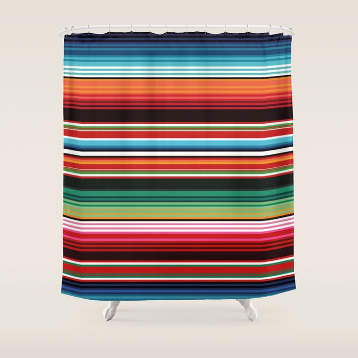 Sarape mexican blanket vibrant southwest modern serape pattern Shower Curtain