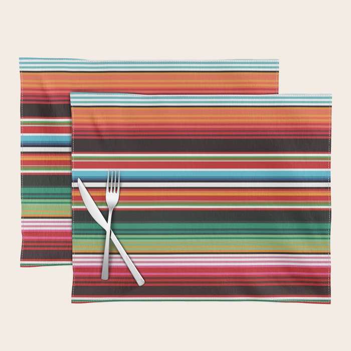 Sarape mexican blanket vibrant southwest modern serape pattern Placemat Gallery Image 1