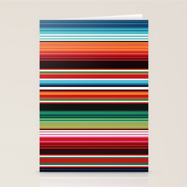 Sarape mexican blanket vibrant southwest modern serape pattern Stationery Card Gallery Image 2