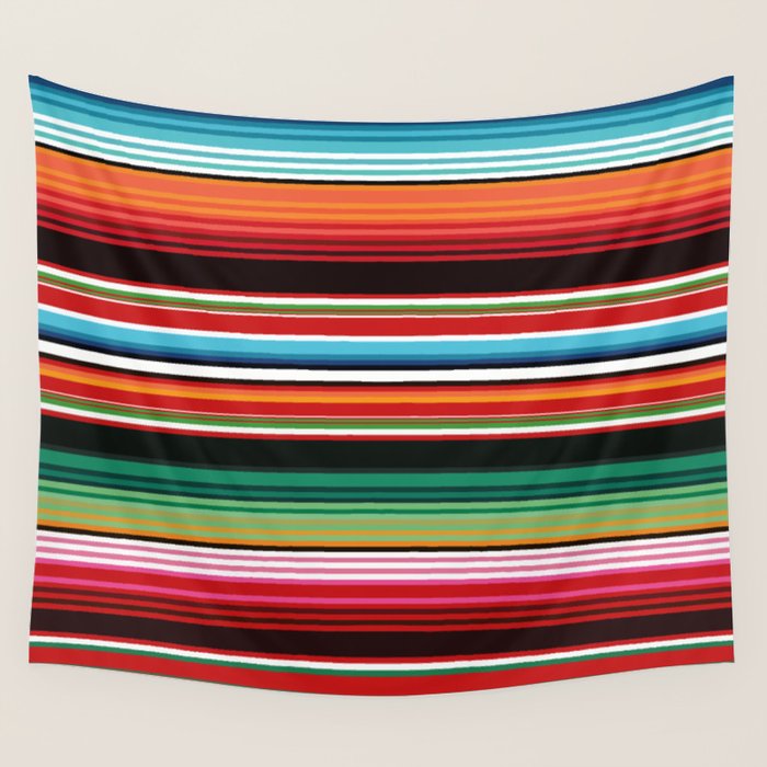 Sarape mexican blanket vibrant southwest modern serape pattern Wall Tapestry Gallery Image 4