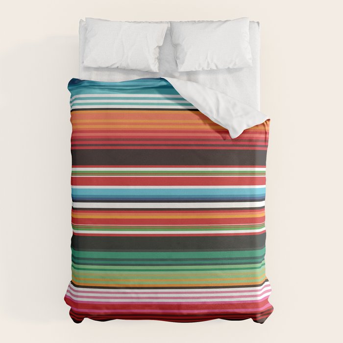 Sarape mexican blanket vibrant southwest modern serape pattern Duvet Cover Gallery Image 6