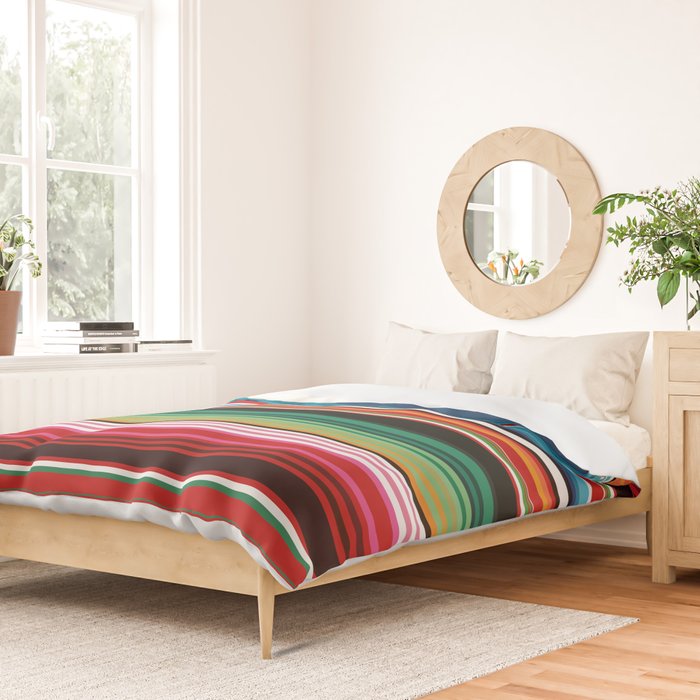 Sarape mexican blanket vibrant southwest modern serape pattern Duvet Cover Gallery Image 2