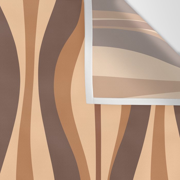 Hourglass Abstract Midcentury Modern Retro Mod Pattern in Coffee Brown Wall Tapestry Gallery Image 3