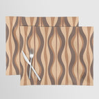 Hourglass Abstract Midcentury Modern Retro Mod Pattern in Coffee Brown Placemat Gallery Image 1