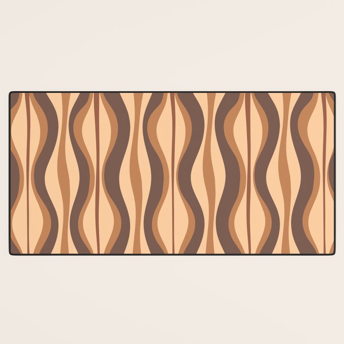 Hourglass Abstract Midcentury Modern Retro Mod Pattern in Coffee Brown Desk Mat Gallery Image 3