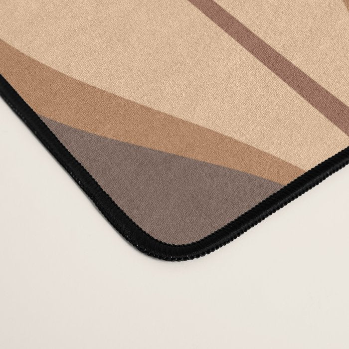 Hourglass Abstract Midcentury Modern Retro Mod Pattern in Coffee Brown Desk Mat Gallery Image 4