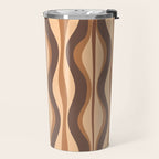 Hourglass Abstract Midcentury Modern Retro Mod Pattern in Coffee Brown Travel Mug Gallery Image 2