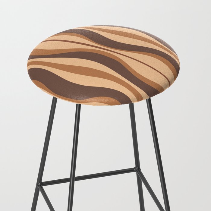 Hourglass Abstract Midcentury Modern Retro Mod Pattern in Coffee Brown Stool Gallery Image 2