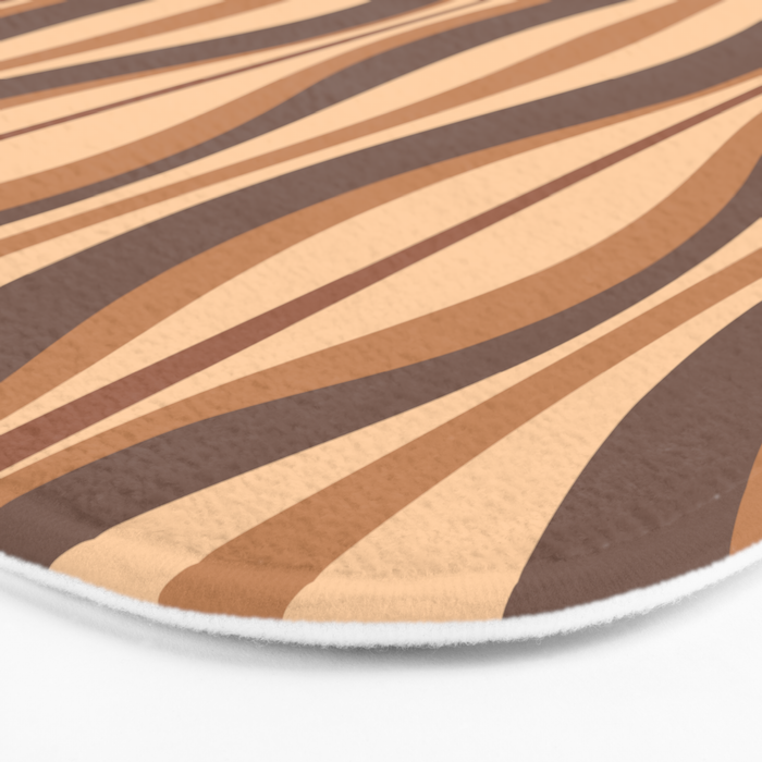 Hourglass Abstract Midcentury Modern Retro Mod Pattern in Coffee Brown Bath Mat Gallery Image 3