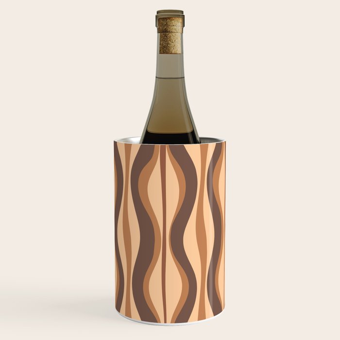 Hourglass Abstract Midcentury Modern Retro Mod Pattern in Coffee Brown Wine Chiller Gallery Image 3
