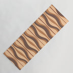 Hourglass Abstract Midcentury Modern Retro Mod Pattern in Coffee Brown Yoga Mat Gallery Image 1