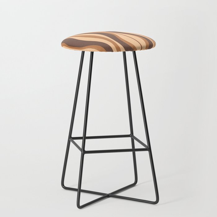 Hourglass Abstract Midcentury Modern Retro Mod Pattern in Coffee Brown Stool Gallery Image 1