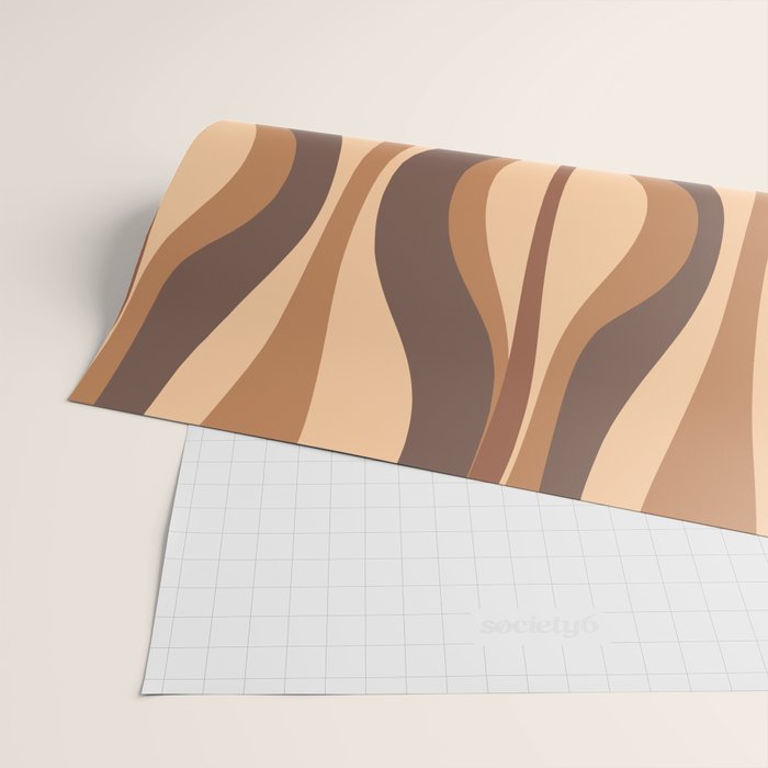 Hourglass Abstract Midcentury Modern Retro Mod Pattern in Coffee Brown Wrapping Paper Gallery Image 2