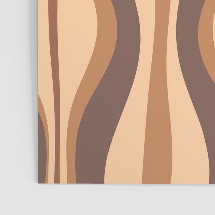 Hourglass Abstract Midcentury Modern Retro Mod Pattern in Coffee Brown Poster Gallery Image 3