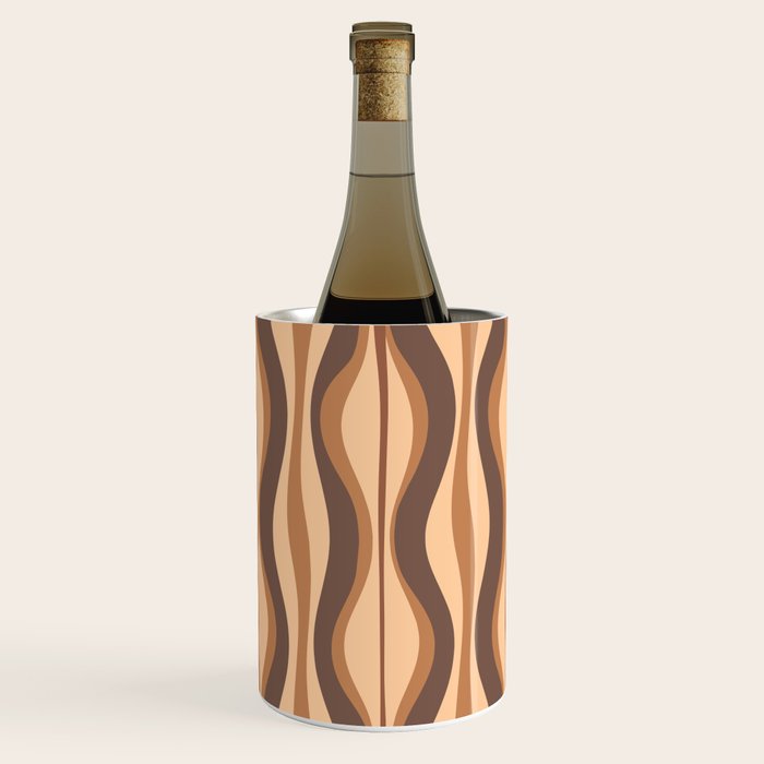 Hourglass Abstract Midcentury Modern Retro Mod Pattern in Coffee Brown Wine Chiller Gallery Image 1