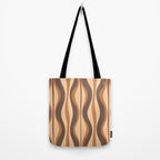 Hourglass Abstract Midcentury Modern Retro Mod Pattern in Coffee Brown Tote Bag Gallery Image 2