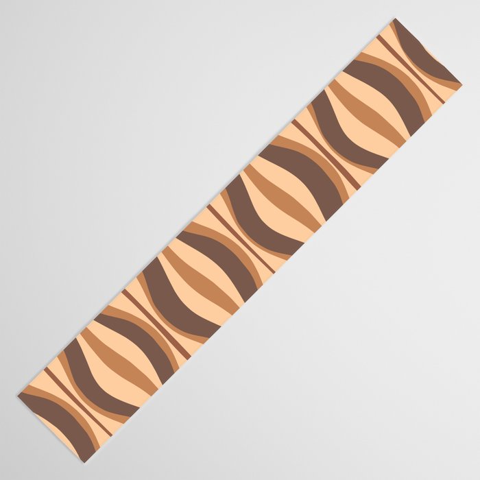 Hourglass Abstract Midcentury Modern Retro Mod Pattern in Coffee Brown Table Runner Gallery Image 3