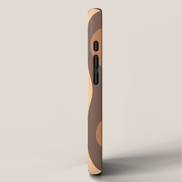 Hourglass Abstract Midcentury Modern Retro Mod Pattern in Coffee Brown iPhone Case Gallery Image 2