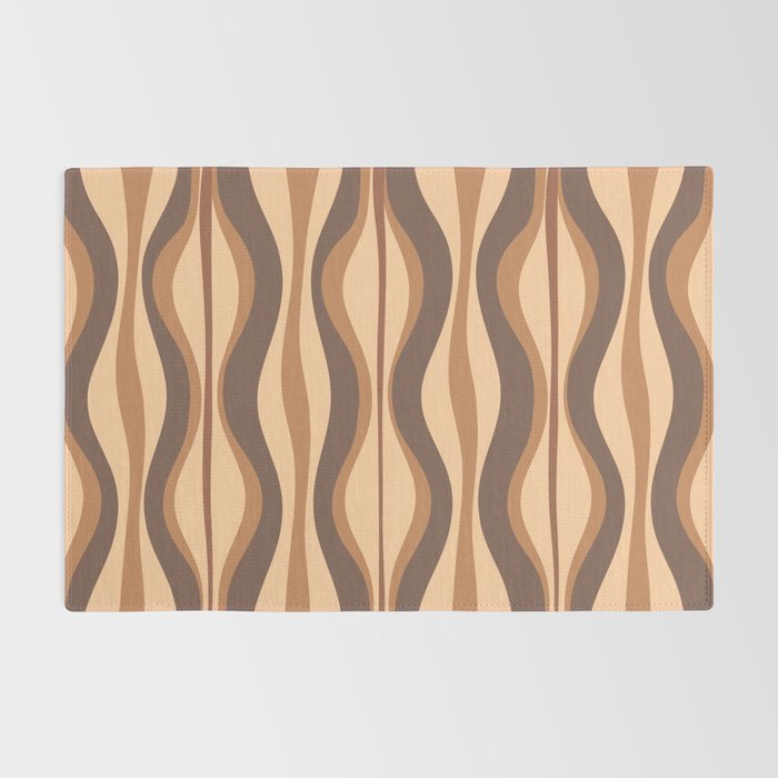 Hourglass Abstract Midcentury Modern Retro Mod Pattern in Coffee Brown Rug Gallery Image 2