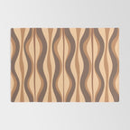 Hourglass Abstract Midcentury Modern Retro Mod Pattern in Coffee Brown Rug Gallery Image 2