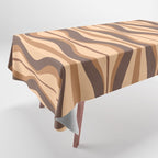 Hourglass Abstract Midcentury Modern Retro Mod Pattern in Coffee Brown Tablecloth Gallery Image 1