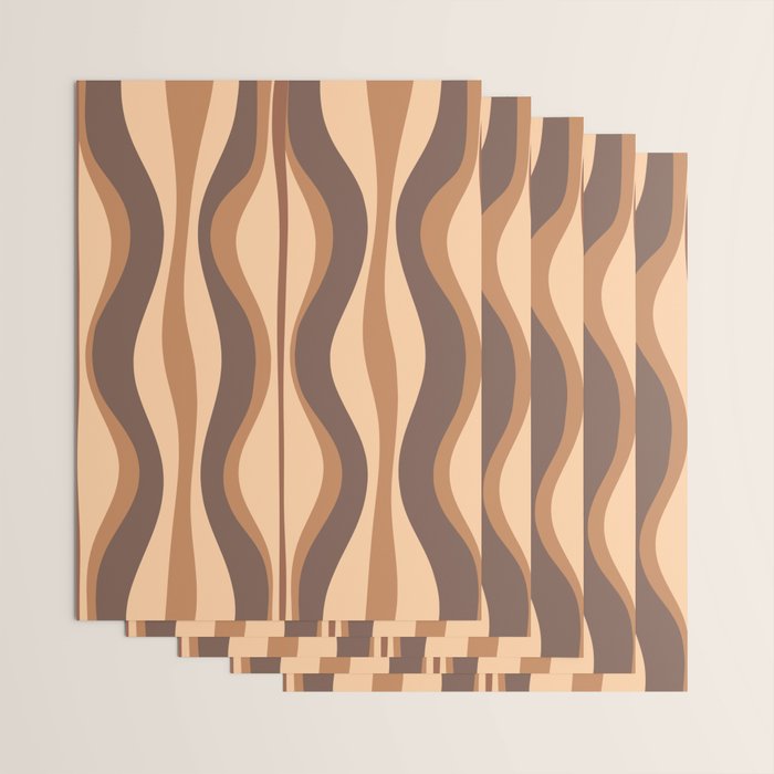 Hourglass Abstract Midcentury Modern Retro Mod Pattern in Coffee Brown Wrapping Paper Gallery Image 3