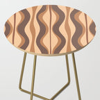 Hourglass Abstract Midcentury Modern Retro Mod Pattern in Coffee Brown Side Table Gallery Image 2