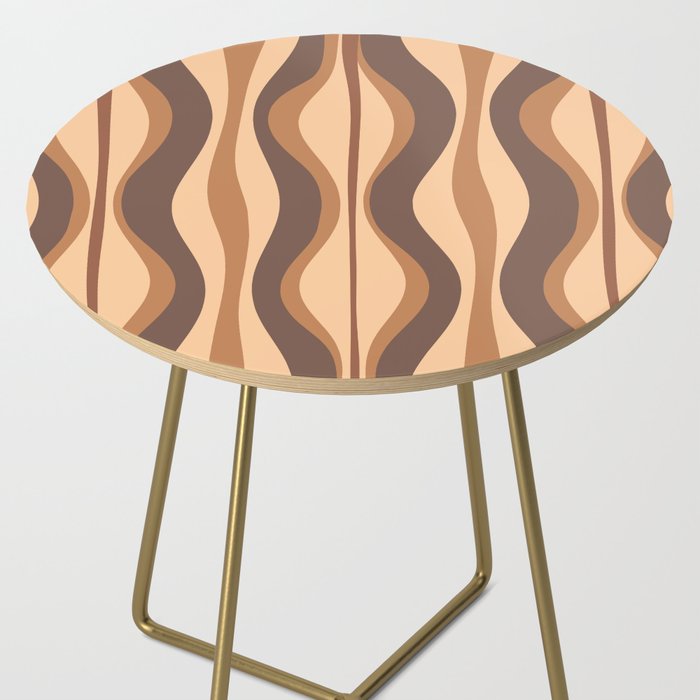 Hourglass Abstract Midcentury Modern Retro Mod Pattern in Coffee Brown Side Table Gallery Image 2