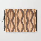Hourglass Abstract Midcentury Modern Retro Mod Pattern in Coffee Brown Laptop Sleeve Gallery Image 1