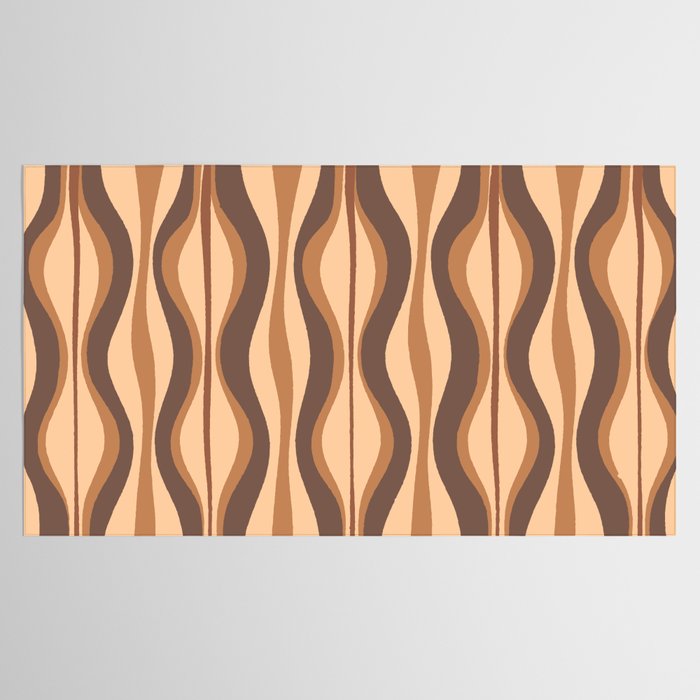 Hourglass Abstract Midcentury Modern Retro Mod Pattern in Coffee Brown Tablecloth Gallery Image 2