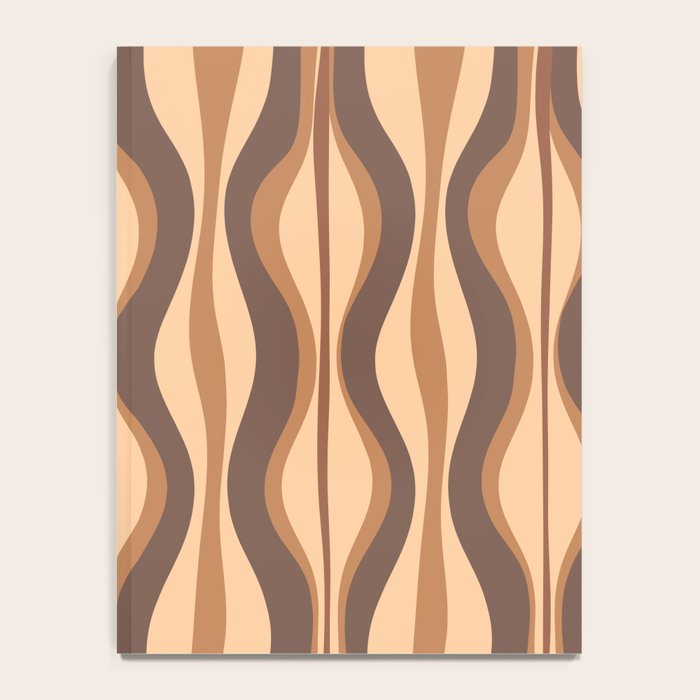 Hourglass Abstract Midcentury Modern Retro Mod Pattern in Coffee Brown Notebook Gallery Image 4