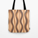 Hourglass Abstract Midcentury Modern Retro Mod Pattern in Coffee Brown Tote Bag Gallery Image 1