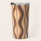 Hourglass Abstract Midcentury Modern Retro Mod Pattern in Coffee Brown Travel Mug Gallery Image 3