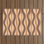 Hourglass Abstract Midcentury Modern Retro Mod Pattern in Coffee Brown Outdoor Rug Gallery Image 1