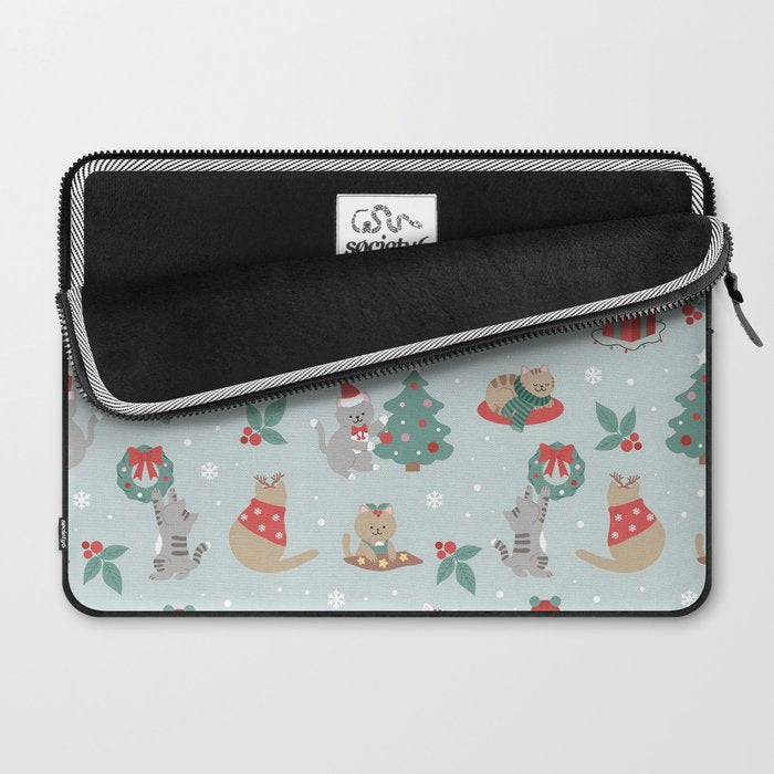 Christmas Festive Cute Holiday Kittens Laptop Sleeve Gallery Image 2