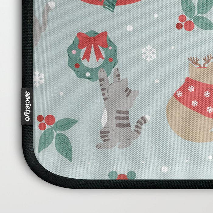 Christmas Festive Cute Holiday Kittens Laptop Sleeve Gallery Image 3