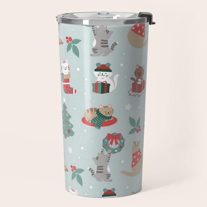 Christmas Festive Cute Holiday Kittens Travel Mug Gallery Image 2